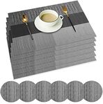 wiipara Placemats Set of 6, PVC Pla