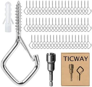 Ticway 105 Pcs 304 Stainless Steel Ceiling Hooks for Plants, Locking Clip