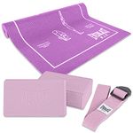 Everlast FIT Yoga Essentials Kit - Yoga Accessories, Non Slip Yoga Mat, Foam Yoga Blocks & Strap - Large Exercise Mat for Home Gym & Pilates, Home Exercise Equipment for Flexibility & Balance