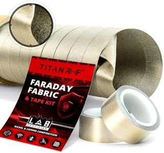 TitanRF Faraday Fabric - Pro Construction Kit - Military Grade Fabric Blocks RF Signals (WiFi, Cell, Bluetooth, etc.) - 44in Width x 18ft Length (1.1m x 5.5m) + Free 20ft Conductive Tape