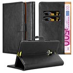 Cadorabo Book Case Compatible with Nokia Lumia 1520 in Graphite Black - with Magnetic Closure, Stand Function and Card Slot - Wallet Etui Cover Pouch PU Leather Flip