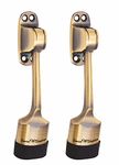 Smart Shophar Brass Vanilla Door Stopper Antique 5 inches, Pack of 2, Door Mounted Rubber Tip Bottom for Home, Office, Bathroom/Slip-Resistant for Tiles, Carpet, Wood or Laminated Floors