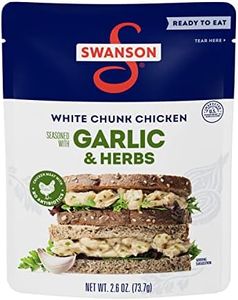 Swanson Garlic and Herbs White Chunk Fully Cooked Chicken, Ready to Eat, Simple On-the-Go Meals, 2.6 OZ Pouch