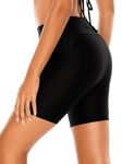 RELLECIGA Women's Black High Waisted Board Shorts Swimwear Shorts Size X-Large