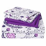 JSD 6 Piece Purple Paisley Sheet Set Queen Size, Soft Printed Microfiber Sheets with 4 Pillowcases Deep Pocket