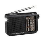 Retekess V117 Portable Radio,Battery Radio,FM AM SW 3-band Radio with Best Reception,Earphone Jack,Antenna,Large Knob, Simple for the Elderly(Black)