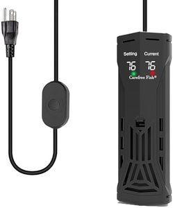 Carefree Fish 100/200/300/500/800W Paladin Aquarium Heater PTC Ceramics Heating Rod Digital LED Intelligent Leaving Water Automatically Stop Heating System for Freshwater and Saltwater No Cooking Fish
