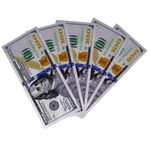 10pcs Silver 100 Dollar Bills, 100 Gold Leaf Bills for Party Banknotes Album Money Home Decoration