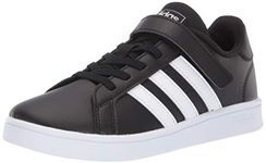 adidas boys Grand Court Tennis Shoe, Core Black/Footwear White/Footwear White, 13 Little Kid US