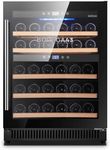 BODEGA43-40 Built-in Wine Fridge under counter - Freestanding Wine Cooler with 2 zones, 5-20 ºC, 130 litres, 40 bottles, 5 shelves, very little vibration, 46 dB, black