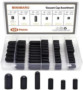 101pcs Rubber Vacuum Caps Assortment Kit, Hose End Caps for Carburetor, Manifold, Automotive 3/16" 5/32" 7/32" 1/4" 5/16" 3/8"