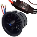 FLYCOLOR 90mm EDF 12 Blades Ducted Fan with 1450KV RC Brushless Motor with 120A ESC 3-6S Electric Speed Controller for RC Jet Airplane