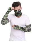 Dressify® Summer UV Protection Face Cover camouflage Neck Gaiter Scarf Ice Silk Arm Sleeves 1- Set