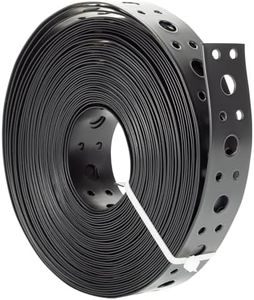 Metal Strap 1-Inch x 33FT 0.6mm Thickness for Pipe Support Pipe Hanger Strap Metal Strapping with Holes Black