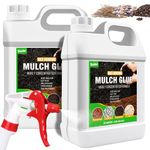 Mulch Glue - 1 Gallon / 128oz Mulch Adhesive Pea Gravel Binder for Landscaping, Landscape, Garden - Ready to Use Spray, Concentrate Mulch Stabilizer for Bonding Rock, Bark, Sand, Gravel Glue and Lock