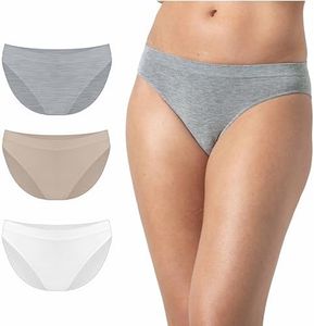 Risalti 3 Pack Classic Bamboo Viscose Briefs - Soft Women's Seamless Underpants More Comfortable Than Women's Cotton Underwear - Made in Italy, Grey, Powder, White, Small-Medium