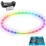 UltraHoop Shuffle LED Hoop Fully Rechargeable and Collapsible - Smart Auto Color Changing and Strobing LED Lights - Light Up Hoola Hoops HDPE (28" x 5/8" OD (Advanced & Kids))