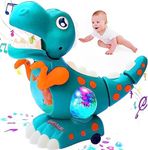 HOWADE Dinosaur Baby Crawling Toy,Light Up Musical Crawling Walking Dinosaur Tummy Toys for Boys Girls 12 18 24 Months, Automatic Moving Dino Sensory Toy Gifts for Kids Toddler Age 1 2 3 4+