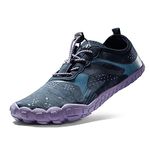 NORTIV 8 Women's Quick Dry Water Shoes Barefoot Sports Aqua Beach Pool Swim Shoes Dark Blue Purple Size 7.5 M US Treklady-1