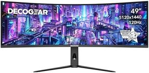 Deco Gear DGSKY49 49" Curved Ultrawide 32:9 R1000 Monitor | 5120×1440 Dual QHD | 120 Hz | USB-C 98 W PD | Adaptive Sync | HDR | KVM | PIP/PBP | DisplayPort 1.4 | HDMI 2.1 | Height Adjustable