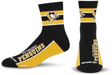 For Bare Feet NHL PITTSBURGH PENGUINS Lil' Deuce Quarter Sock Team Color Large