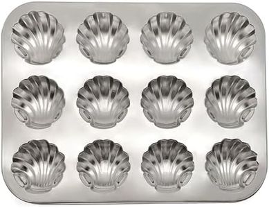 Fox Run Stainless Steel Scallop Shell Madeleine Pan, 12 French Cookie Mold Baking Pan