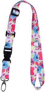 Wisdompro Adjustable Lanyard, Heavy Duty Neck Strap Lanyard with Detachable Buckle and Metal Hook for Keys, ID Badges, Card Holder, Name Tags - Dahlia