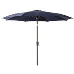 C-Hopetree 11 ft Outdoor Patio Market Table Umbrella with Fiberglass Rib Tip and Tilt, Navy Blue