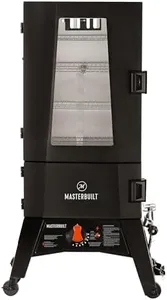 Masterbuilt® 40-inch ThermoTemp Propane Gas Vertical BBQ Smoker with Analog Temperature Control and 960 Cooking Square Inches in Black, Model MB20051316