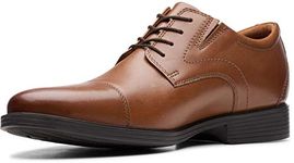 Clarks Men's Whiddon Cap Oxford, Dark Tan Leather, 10.5