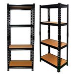 NAVRANG Black Boltless 48 (H) x 24 (W) x 12 (D) -4 Shelf Adjustable Shelving Unit Storage Utility Display Rack Steel Boltless Rivet Rack