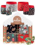 soxo Christmas Boxer Shorts Men Xmas Gifts Mens Funny Underwear Gift Boxers Briefs XL Multicolored 4 Pieces