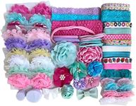 Bowtique Emilee Donuts and Cupcakes Headband Kit - Over 30 Headbands, Baby Shower Headband Station, DIY Kit Includes Flowers, Elastic, Embellishments