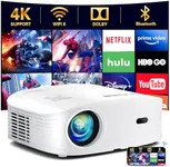 GooDee 4K WiFi Bluetooth Projector - Smart 1080P Projector, Movie Projector, Netflix/Amazn Prime Video Certified, Video Projector For Home Theater Dolby Audio Zoom Portable Projector TV Stick PPT