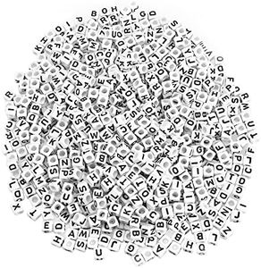 320pcs Mixed Alphabet Letter Cube Craft Charms Beads 6mm Handmade White & Black AU