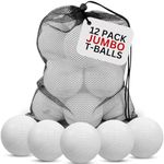 12 PCS Jumbo Plastic T-Balls with Mesh Ball Bag | 3.5-inch Hard Shell Replacement Practice Balls for Kids Tee Ball, Softball, Baseball Training (1 Dozen)