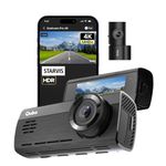 Qubo Car Dashcam Pro 4K with Sony STARVIS IMX415 Sensor | Dual Channel | ADAS | NightPulse Vision | 8MP UHD+ Front (140°), 2MP FHD Rear | 2.8" LCD | Built-in GPS, Wi-Fi | Up to 1TB Storage