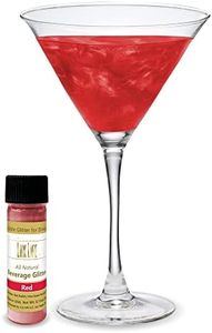 Lux Life Edible Glitter for Drinks – 100% Natural Ingredients, Made in USA – Food Grade Brew Drink Glitter for Wine, Cocktails, Champagne, and Beverages – Gluten Free & Vegan (4g, Red)