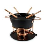 Swissmar Realp 11-Piece Cast Aluminum Fondue Set - Ideal for Melting Cheese & Chocolate Fondue, Oil & Broth Cooking - Perfect for Kitchen Collection & Wedding Gifts - 1.5 Liter / 1.58 Quarts
