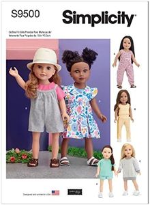 Simplicity Clothes Sewing Pattern Kit, Code S9500, Sizes 18" Dolls, Multicolor