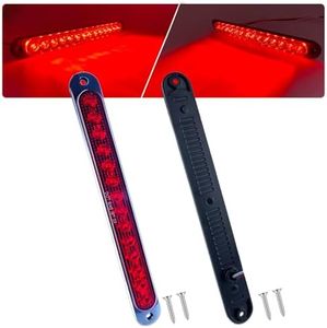 XtraGlow 10" LED Trailer Brake Lights Bar Strip Aluminum Alloy Base Red Stop Turn Identification Side Marker Tail Lights Assembly for Truck Marine Boats, 15 LEDs 2Pcs