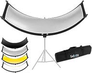 Selens 4 in 1 Light Reflector Photography 60x180cm Lighting Diffuser Curved U-Shape Adjustable Black/White/Gold/Silver with Carry Bag for Photo Studio Video Portrait Catch Light Outdoor Shooting