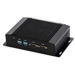 Industrial Embedded PC, Fanless Mini Computer, IPC, Intel Core I3 4010Y 4012Y 4020Y, Windows 11 or Linux Ubuntu, HUNSN IM08, VGA, HDMI, 2 x LAN, 2 x COM RS232, 4 x USB3.0, 8G RAM, 256G SSD