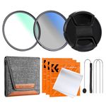 K&F Concept 43mm UV + CPL +Lens Cap + 3 Cleaning Cloths, Filter Set Ultraviolet Polarizing Cover Kit with Lens Filter Pouch (Nano-K Series)