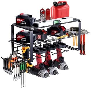 VEVOR Organiseur d'outils électriques, 4 emplacements, 3 couches, support mural pour perceuse sans fil, station de charge de batterie, organisation de garage multifonction, étagère en métal robuste