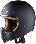 Royal H01 Full Face Motorcycle Helmet - Multi Size & Colors | Retro - Elegant - Unique Design | Classic Style for Adult Women - Men | DOT Approved (Matte Black, L)