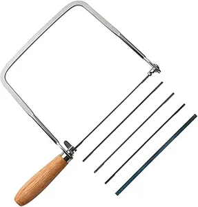 KAKURI Coping Saw Coping Frame and 5 Replacement Blades Set (Woodworking, Wood Board, Plastic, and Metal Cutting Blade)