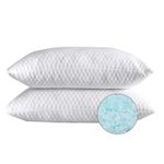 NTCOCO Shredded Memory Foam Bed Pillows for Sleeping Queen Size Set of 2,with Washable Removable Hypoallergenic Sleep Pillow for Back and Side Sleeper