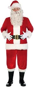 Forum Novelties Men's Deluxe Plush Santa Suit, Red, 2X