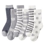 ILovDaisy Fluffy Socks Womens and Girls Warm Bed Socks 6 Pairs, Ladies Winter Cosy Fuzzy Thermal Socks Ladies Thick Fleece Socks for Christmas Valentines Brithday Gifts